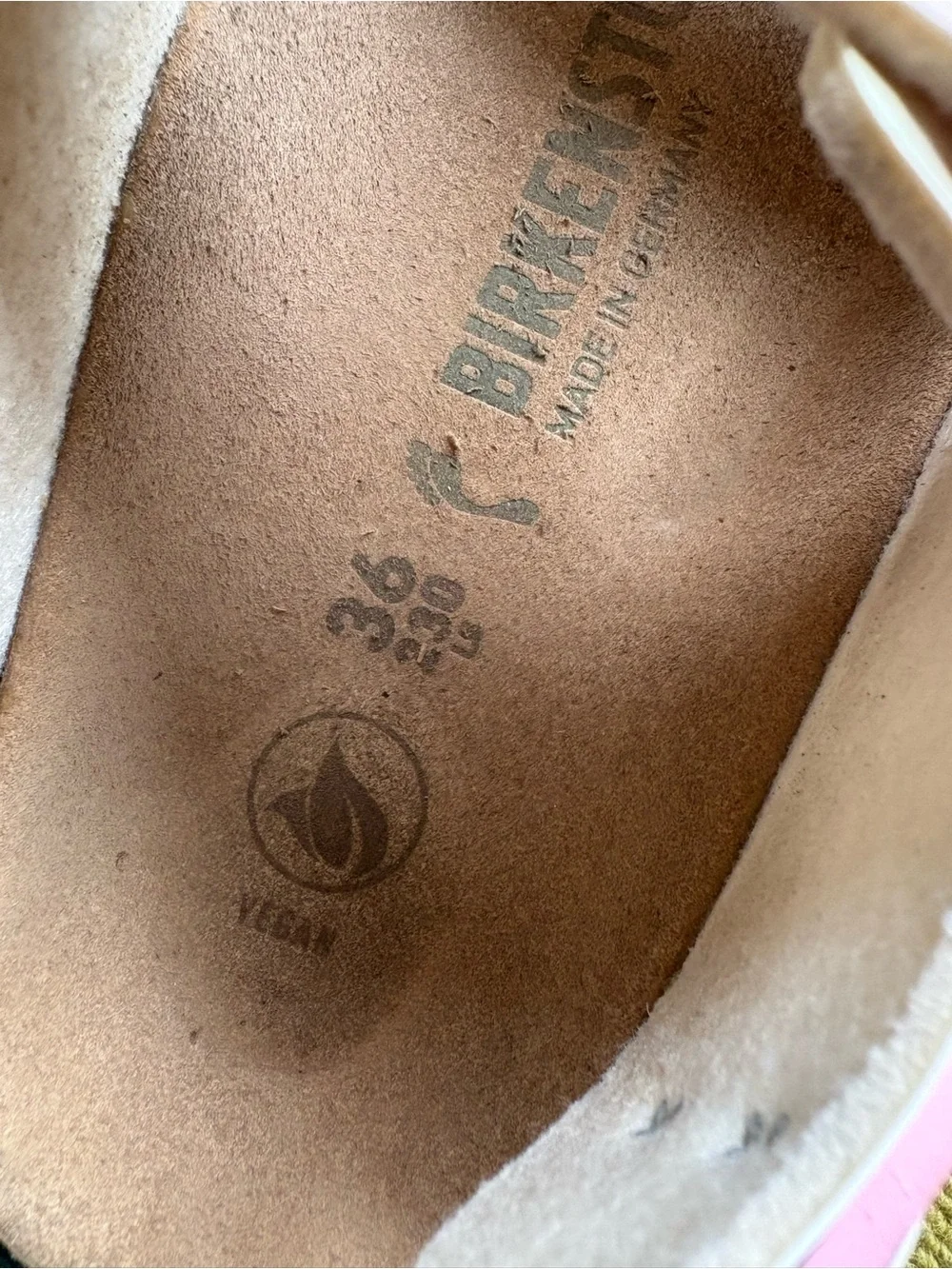 Birkenstock Kids Two-Strap Sandals in Pink and Light Green